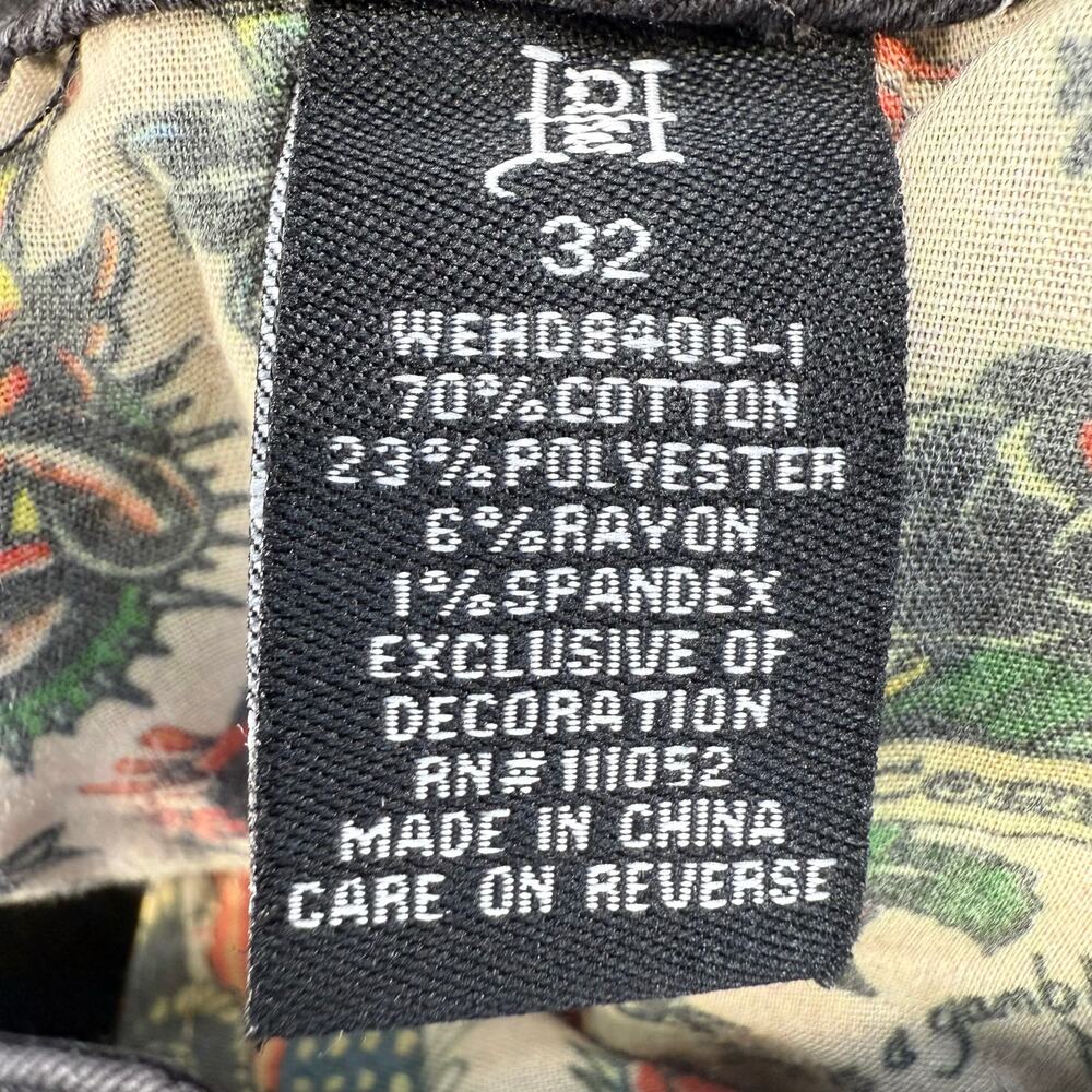 Ed Hardy Jeans Women's 32 (14) Black Embroidered Tiger Slim Flare Y2K Streetwear - Picture 6 of 16